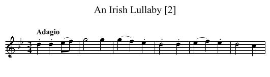 Irish Lullaby [2], An - staff notation