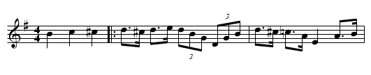 Irish Molly Barn Dance - staff notation