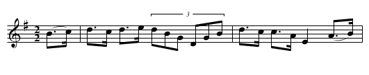 Irish Molly - staff notation