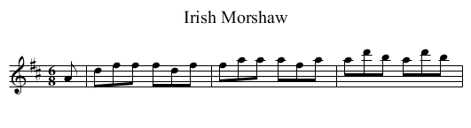 Irish Morshaw - staff notation