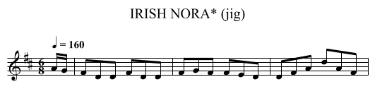 IRISH NORA* (jig) - staff notation