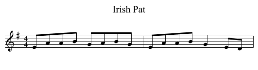 Irish Pat - staff notation