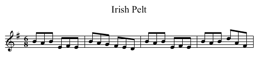 Irish Pelt - staff notation