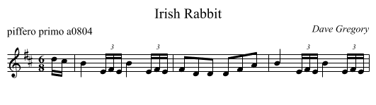 Irish Rabbit - staff notation
