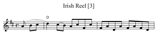 Irish Reel [3] - staff notation