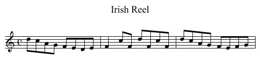 Irish Reel - staff notation