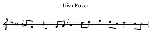Irish Rover - staff notation