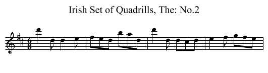 Irish Set of Quadrills, The: No.2 - staff notation