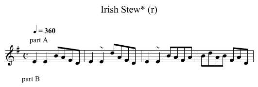 Irish Stew* (r) - staff notation