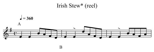Irish Stew* (reel) - staff notation