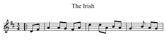 Irish, The  - staff notation