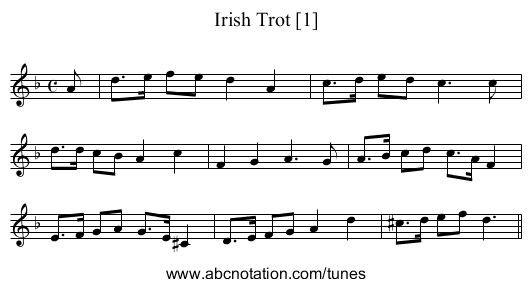 Irish Trot [1] - staff notation