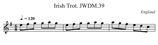 Irish Trot. JWDM.39 - staff notation