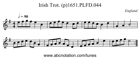 Irish Trot. (p)1651.PLFD.044 - staff notation