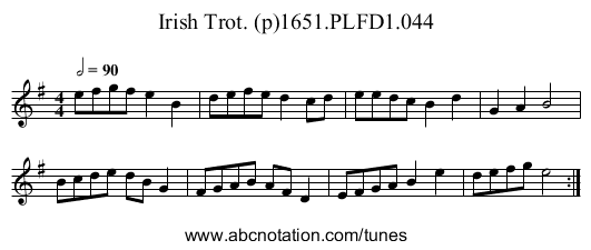 Irish Trot. (p)1651.PLFD1.044 - staff notation
