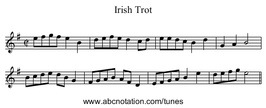 Irish Trot - staff notation