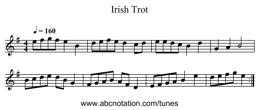 Irish Trot - staff notation