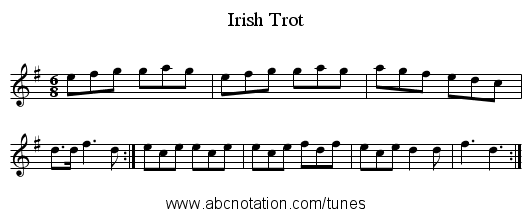 Irish Trot - staff notation