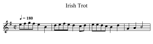 Irish Trot - staff notation