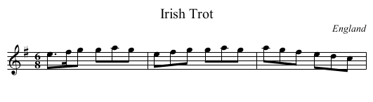 Irish Trot - staff notation