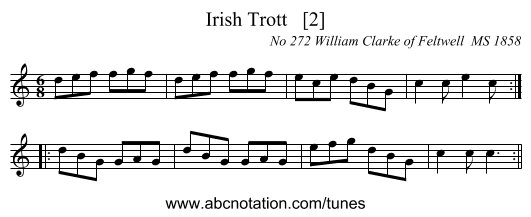 Irish Trott   [2] - staff notation