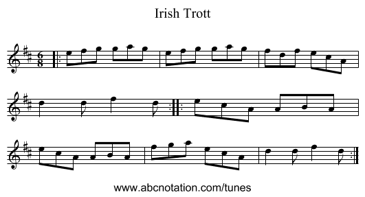 Irish Trott - staff notation