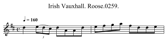 Irish Vauxhall. Roose.0259. - staff notation