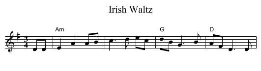 Irish Waltz - staff notation