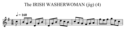 IRISH WASHERWOMAN (jig) (4), The - staff notation