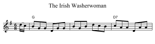 Irish Washerwoman, The - staff notation