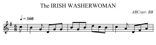 IRISH WASHERWOMAN, The - staff notation