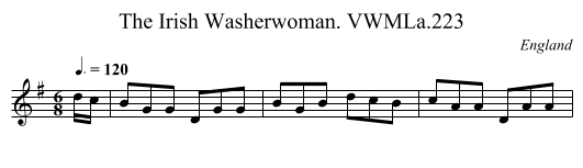 Irish Washerwoman. VWMLa.223, The - staff notation