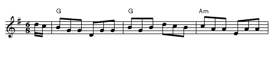 Irish Washerwoman - staff notation