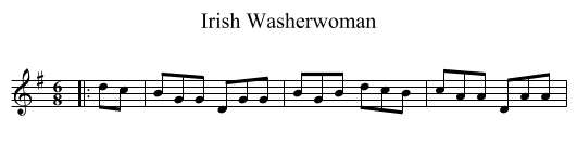 Irish Washerwoman - staff notation