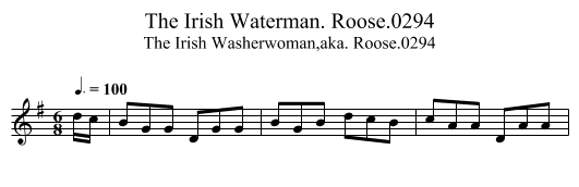 Irish Waterman. Roose.0294, The - staff notation