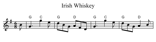 Irish Whiskey - staff notation