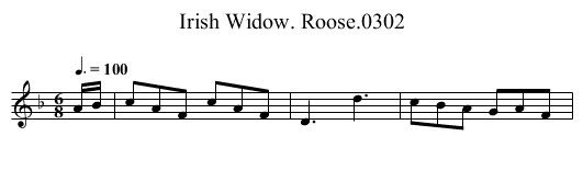 Irish Widow. Roose.0302 - staff notation