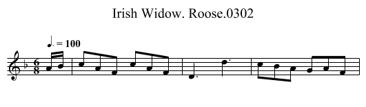 Irish Widow. Roose.0302 - staff notation