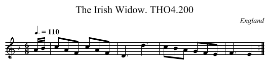 Irish Widow. THO4.200, The - staff notation