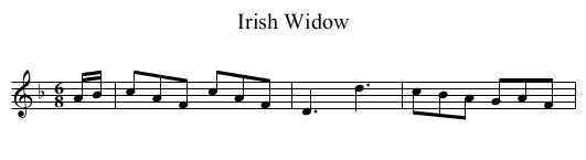 Irish Widow - staff notation