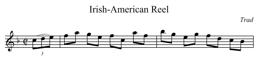 Irish-American Reel - staff notation