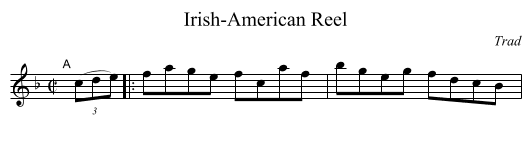 Irish-American Reel - staff notation