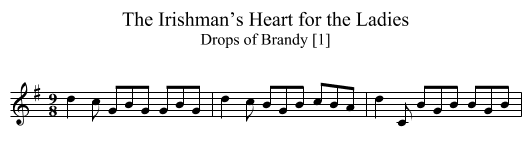 Irishman’s Heart for the Ladies, The - staff notation