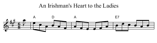 Irishman's Heart to the Ladies, An - staff notation