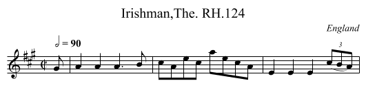 Irishman,The. RH.124 - staff notation
