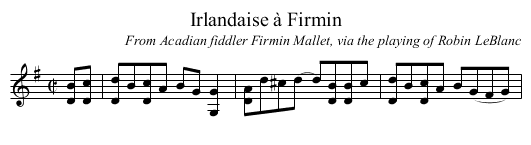 Irlandaise à Firmin - staff notation