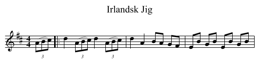 Irlandsk Jig - staff notation