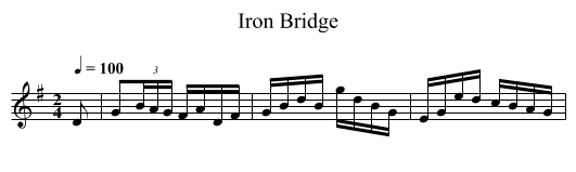 Iron Bridge - staff notation