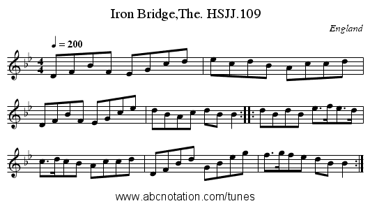 Iron Bridge,The. HSJJ.109 - staff notation
