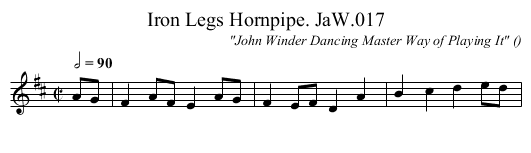 Iron Legs Hornpipe. JaW.017 - staff notation